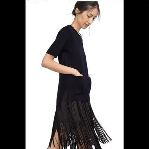 Zara Fringe faux suede skirt